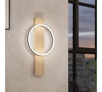 Eglo Led lampada da parete Boyal, a luce singola in legno, metallo, plastica, illuminazione Led da parete per interni, corridoio, da soggiorno, certificazione FSC