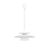 Eglo Brenda Lampadario a 1 luce, lampada a sospensione in metallo e plastica, lampadario da tavolo in bianco, lampada a sospensione per soggiorno con attacco E27, diametro 43 cm