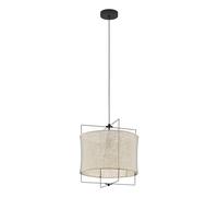Lampadario A Sospensione Vintage Bridekirk Acciaio Nero Lino 1 Luce E27