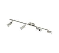Spot Moderno Buzz Led In Acciaio Nichel Satinato 4 Luci Gu10 2,8W Ip20