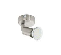 Eglo Spot da parete Buzz LED moderno Acciaio nichel satinato 1 luce GU10 per interno