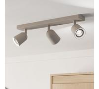 Eglo Camaldoli - Lampada da soffitto a 3 luci, faretto con faretti flessibili, plafoniera in acciaio color sabbia, attacco GU10