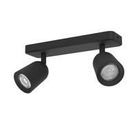 Eglo Camaldoli - Lampada da soffitto a 2 luci, faretto con 3 faretti flessibili, plafoniera in acciaio color nero, attacco GU10