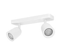 Eglo Camaldoli - Lampada da soffitto a 2 luci, faretto con 3 faretti flessibili, plafoniera in acciaio color bianco, attacco GU10