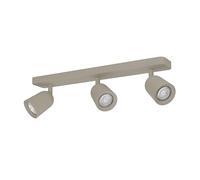 Eglo Camaldoli - Lampada da soffitto a 3 luci, faretto con faretti flessibili, plafoniera in acciaio color sabbia, attacco GU10