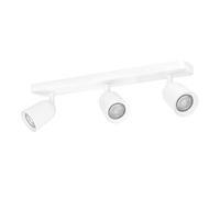 Eglo Camaldoli - Lampada da soffitto a 3 luci, faretto con faretti flessibili, plafoniera in acciaio color bianco, attacco GU10