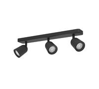 Eglo Camaldoli - Lampada da soffitto a 3 luci, faretto con faretti flessibili, plafoniera in acciaio color nero, attacco GU10