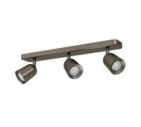 Eglo Camaldoli - Lampada da soffitto a 3 luci, faretto con faretti flessibili, plafoniera in acciaio color bronzo, attacco GU10