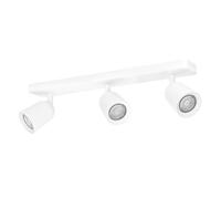 Eglo Camaldoli - Lampada da soffitto a 3 luci, faretto con faretti flessibili, plafoniera in acciaio color bianco, attacco GU10