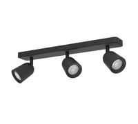Eglo Camaldoli - Lampada da soffitto a 3 luci, faretto con faretti flessibili, plafoniera in acciaio color nero, attacco GU10
