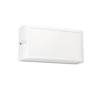 Eglo Camarada- Lampada da parete LED per esterni, applique rettangolare per esterni, in metallo bianco, luce bianca fredda, IP54