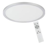 Eglo Campaspero - Plafoniera LED, dimmerabile con telecomando, rotonda, in plastica nei colori bianco e grigio, lampada per parete e soffitto, colore luce bianco caldo, bianco freddo, Ø 30 cm
