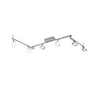 Eglo Cardillo Lampada da soffitto a LED, plafoniera a 6 luci, faretto da soffitto in alluminio, metallo e plastica, lampada da soggiorno cromata, lampada da corridoio a LED bianco caldo