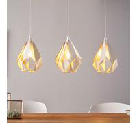 EGLO Carlton 1 sospensione, 3 luci, bianco-oro EGLO