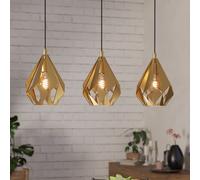 EGLO lampada a sospensione Carlton, a 3 luci, oro EGLO
