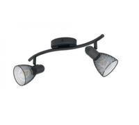 EGLO CAROVIGNO FARETTO 2 SPOT DA INTERNO ATTACCO PICCOLO E14 IN METALLO COLORE N