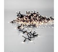 EGLO Catena luminosa per esterni, Crispy Ice White, illuminazione natalizia da giardino, catena a LED, plastica nera, in plastica trasparente, bianco caldo, IP44, 1600 cm