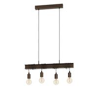 Lampadario Industrial Townshend 4 4 Luci Acciaio Marrone Invecchiato E Nero