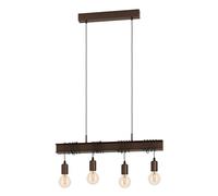 Lampadario Industrial Townshend 4 4 Luci Acciaio Marrone Invecchiato E Nero