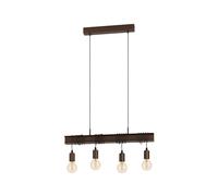 Lampadario Industrial Townshend 4 4 Luci Acciaio Marrone Invecchiato E Nero