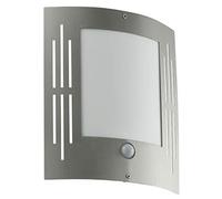 Eglo City Lampada da Parete, per Esterni, 1x 15 W, Attacco E27 Lampadina Non Inclusa, IP33. 24 x 27 cm, in Acciaio Inox e Plastica Bianca