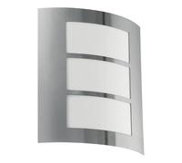 Eglo Applique da esterno City GL1382 1 luce Acciaio inox E27 15 W Grigio 3 pannelli