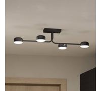EGLO Clavellina Plafoniera a LED, nera, 4 luci EGLO