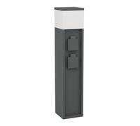 Eglo Colonnina con prese per esterni Park 5 con luce, presa di distribuzione per cavo interrato, lampada esterna con presa da giardino, con 2 prese, alluminio di colore antracite, IP54
