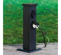 EGLO COLONNINA PER ESTERNO PARK 4 CON PRESE COLORE NERO ALTEZZA 40 CM 93426