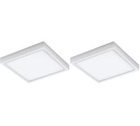 Eglo connect Argolis-C - Lampada da soffitto a LED per esterni, per parete e soffitto, in alluminio e plastica, dimmerabile, tonalità di bianco regolabili, IP44, 30 x 30 cm, bianco (Confezione da 2)