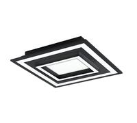 Eglo connect Savatarila-C - Lampada da soffitto a 2 luci, in acciaio e plastica, colore nero, bianco, caldo, neutro, freddo, RGB, dimmerabile, 45x45 cm