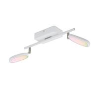 Eglo connect LED lampada da soffitto Palombare-C, 2 fiamme Smart Home in metallo, alluminio e plastica bianca, faretti RGB con luce regolabile (calda, neutra, fredda), dimmerabile