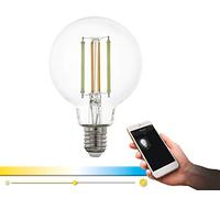 EGLO connect LED lampadina E27, Smart Home vintage chiara, LED Globo 6 Watt
