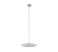 EGLO connect Moneva-C - Lampadario a sospensione a LED, 1 luce, in acciaio e plastica, in nichel opaco, con cambio di temperatura di colore (caldo, neutro, freddo), RGB, dimmerabile, Ø 40,5 cm