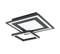 Eglo connect Savatarila-C - Lampada da soffitto a 2 luci, in acciaio e plastica, colore nero, bianco, caldo, neutro, freddo, RGB, dimmerabile, 45x45 cm