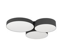 Plafoniera Moderna Barbano-Z Acciaio Nero 3 Luci Led Integrato 7,5W