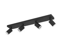 Eglo connect.z Lampada LED da soffitto Melitello-Z, 4 faretti, ZigBee, Matter, app e controllo vocale Alexa, bianco caldo/freddo, RGB, dimmerabile, nero