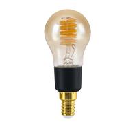 EGLO connect.z Lampadina LED Smart Home E14, P45, ZigBee, app e controllo vocale Alexa, dimmerabile, luce bianca calda / bianca fredda, 4,9 W, design vintage in vetro ambrato, colore nero