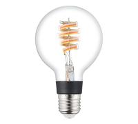 Eglo connect.z - Lampadina LED Smart Home E27, G80 Globe, Matter, ZigBee, app e controllo vocale Alexa, dimmerabile, bianco caldo, 7 W, design vintage in vetro trasparente a spirale