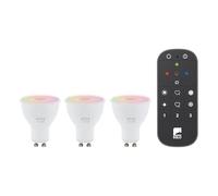 Eglo connect.z Set di 3 lampadine a LED GU10 Smart Home, ZigBee, controllo via app e vocale con Alexa, con telecomando, dimmerabile, luce bianca calda-fredda, RGB, 4,5 Watt, lampadina bianca opale