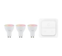 Eglo connect.z Set di 3 lampadine LED Smart Home GU10, con interruttore, ZigBee, app e controllo vocale Alexa, dimmerabile, luce bianca calda e fredda, RGB, 345 lumen, 4,9 W
