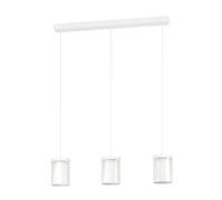 Eglo connect.z Smart Home Lampadario a sospensione LED Chiusello-Z, 3 luci, in metallo bianco e vetro, ZigBee, app controllo vocale Alexa, colore luce: caldo/freddo, RGB, dimmerabile