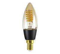 Eglo connect.z Smart Home Lampadina LED E14, C35, ZigBee, app e controllo vocale Alexa, dimmerabile, colore luce regolabile, bianca calda fredda, 320 lumen, 4,9 W, vintage, color ambra