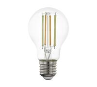 Eglo connect.z Smart Home - Lampadina LED E27, A60, Matter, ZigBee, app e controllo vocale Alexa, dimmerabile, bianco caldo-bianco freddo, 1055 lumen, 8 W, vintage, colore trasparente