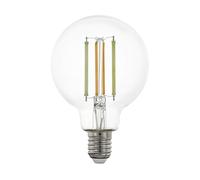 EGLO connect.z Smart Home lampadina Led E27, design vintage, G80, ZigBee, app e controllo vocale, dimmerabile, colore della luce regolabile, 700 lumen, 6 W, chiara