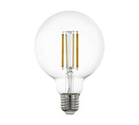 EGLO connect.z Smart Home lampadina Led E27, design vintage, G95, ZigBee, app e controllo vocale, dimmerabile, colore della luce regolabile, 700 lumen, 6 W, chiara