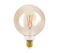 Eglo connect.z Smart Home lampadina Led E27, G125, ZigBee, app e controllo vocale, dimmerabile, bianco caldo, 650 lumen, 6 W, lampadina vintage ambra