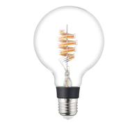 Eglo connect.z Smart Home - Lampadina LED E27, G95 Globe, Matter, ZigBee, app e controllo vocale Alexa, dimmerabile, bianco caldo, 7 W, 806 lumen, design vintage vetro trasparente a spirale
