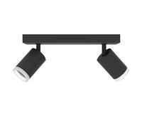 Eglo connect.z Smart-Home LED plafoniera Melitello-Z, 2 faretti, ZigBee, Matter, app e comando vocale Alexa, bianco caldo/freddo, RGB, dimmerabile, nero