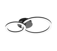 Eglo Plafoniera Moderna Parrapos-Z 2 luci LED Acciaio Nero Diffusori Tondi